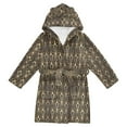 thumbnail image 1 of FORMRS Niños Bathrobe Unisex Hooded Robe Soft Plush Pajamas Sleepwear, Size 2-3T, Black Floral Pattern, 1 of 7