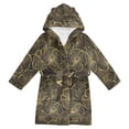 thumbnail image 1 of FORMRS Kids Bathrobe Unisex Hooded Robe Toddler Pajamas Sleepwear, Size 2-3T, Black Flower Pattern, 1 of 7