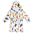 thumbnail image 1 of FORMRS Niños Bathrobe Unisex Hooded Robe Soft Plush Pajamas Sleepwear, Size 2-3T, Black Simple Shapes, 1 of 7
