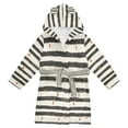 thumbnail image 1 of FORMRS Niños Bathrobe Unisex Hooded Robe Soft Plush Pajamas Sleepwear, Size 2-3T, Black Stripes, 1 of 7