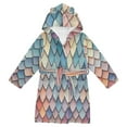 thumbnail image 1 of FORMRS Niños Bathrobe Unisex Hooded Robe Soft Plush Pajamas Sleepwear, Size 2-3T, Blue Art Pattern, 1 of 7