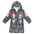 thumbnail image 1 of FORMRS Niños Bathrobe Unisex Hooded Robe Soft Plush Pajamas Sleepwear, Size 2-3T, Blue Christmas Santa, 1 of 7