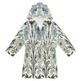 thumbnail image 1 of FORMRS Niños Bathrobe Unisex Hooded Robe Soft Plush Pajamas Sleepwear, Size 2-3T, Blue Floral Pattern, 1 of 7