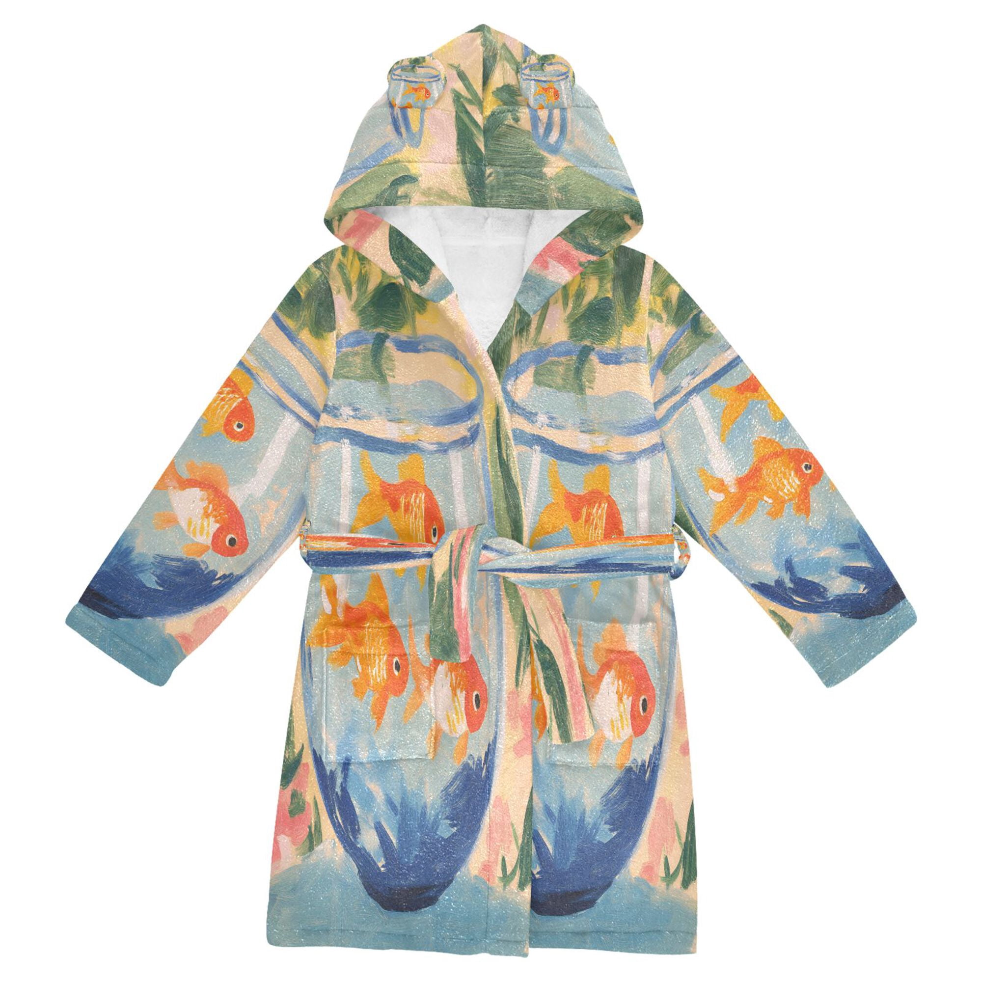 FORMRS Niños Bathrobe Unisex Hooded Robe Soft Plush Pajamas Sleepwear ...