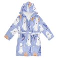 thumbnail image 1 of FORMRS Kids Bathrobe Unisex Hooded Robe Toddler Pajamas Sleepwear, Size 2-3T, Blue Halloween, 1 of 7