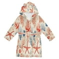 thumbnail image 1 of FORMRS Niños Bathrobe Unisex Hooded Robe Soft Plush Pajamas Sleepwear, Size 2-3T, Blue Starfish, 1 of 7
