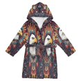 thumbnail image 1 of FORMRS Niños Bathrobe Unisex Hooded Robe Soft Plush Pajamas Sleepwear, Size 2-3T, Brown Abstract Eagle, 1 of 7