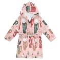 thumbnail image 1 of FORMRS Niños Bathrobe Unisex Hooded Robe Soft Plush Pajamas Sleepwear, Size 2-3T, Brown Christmas Cups, 1 of 7