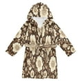 thumbnail image 1 of FORMRS Niños Bathrobe Unisex Hooded Robe Soft Plush Pajamas Sleepwear, Size 2-3T, Brown Floral, 1 of 7