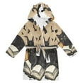 thumbnail image 1 of FORMRS Niños Bathrobe Unisex Hooded Robe Soft Plush Pajamas Sleepwear, Size 2-3T, Brown Halloween Cat, 1 of 7