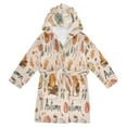 thumbnail image 1 of FORMRS Niños Bathrobe Unisex Hooded Robe Soft Plush Pajamas Sleepwear, Size 2-3T, Campfire Pattern, 1 of 7