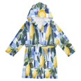 thumbnail image 1 of FORMRS Niños Bathrobe Unisex Hooded Robe Soft Plush Pajamas Sleepwear, Size 2-3T, Cartoon Lemon Leaves, 1 of 7
