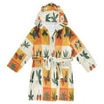 thumbnail image 1 of FORMRS Niños Bathrobe Unisex Hooded Robe Soft Plush Pajamas Sleepwear, Size 2-3T, Cartoon Plants, 1 of 7