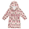thumbnail image 1 of FORMRS Niños Bathrobe Unisex Hooded Robe Soft Plush Pajamas Sleepwear, Size 2-3T, Cherries Pattern, 1 of 7
