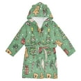 thumbnail image 1 of FORMRS Niños Bathrobe Unisex Hooded Robe Soft Plush Pajamas Sleepwear, Size 2-3T, Christmas Cookies, 1 of 7