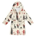 thumbnail image 1 of FORMRS Niños Bathrobe Unisex Hooded Robe Soft Plush Pajamas Sleepwear, Size 2-3T, Christmas Forest, 1 of 7