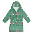 thumbnail image 1 of FORMRS Niños Bathrobe Unisex Hooded Robe Soft Plush Pajamas Sleepwear, Size 2-3T, Christmas Trees, 1 of 7