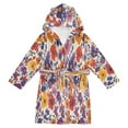 thumbnail image 1 of FORMRS Niños Bathrobe Unisex Hooded Robe Soft Plush Pajamas Sleepwear, Size 2-3T, Colorful Flowers Pattern, 1 of 7