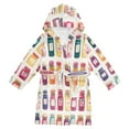thumbnail image 1 of FORMRS Niños Bathrobe Unisex Hooded Robe Soft Plush Pajamas Sleepwear, Size 2-3T, Colorful Jam, 1 of 7