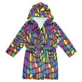 thumbnail image 1 of FORMRS Niños Bathrobe Unisex Hooded Robe Soft Plush Pajamas Sleepwear, Size 2-3T, Colorful Psychedelic, 1 of 7