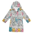thumbnail image 1 of FORMRS Niños Bathrobe Unisex Hooded Robe Soft Plush Pajamas Sleepwear, Size 2-3T, Cute Cat Pattern, 1 of 7
