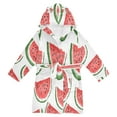 thumbnail image 1 of FORMRS Niños Bathrobe Unisex Hooded Robe Soft Plush Pajamas Sleepwear, Size 2-3T, Cute Watermelon, 1 of 7
