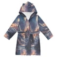 thumbnail image 1 of FORMRS Niños Bathrobe Unisex Hooded Robe Soft Plush Pajamas Sleepwear, Size 2-3T, Ethereal Mountain, 1 of 7
