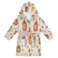 thumbnail image 1 of FORMRS Niños Bathrobe Unisex Hooded Robe Soft Plush Pajamas Sleepwear, Size 2-3T, Fall Pumpkin Pattern, 1 of 7