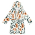 thumbnail image 1 of FORMRS Niños Bathrobe Unisex Hooded Robe Soft Plush Pajamas Sleepwear, Size 2-3T, Flowers Pattern, 1 of 7
