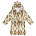 thumbnail image 1 of FORMRS Niños Bathrobe Unisex Hooded Robe Soft Plush Pajamas Sleepwear, Size 2-3T, Geometric Designs, 1 of 7