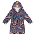 thumbnail image 1 of FORMRS Niños Bathrobe Unisex Hooded Robe Soft Plush Pajamas Sleepwear, Size 2-3T, Geometric Eagle, 1 of 7