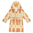 thumbnail image 1 of FORMRS Niños Bathrobe Unisex Hooded Robe Soft Plush Pajamas Sleepwear, Size 2-3T, Geometric Pattern, 1 of 7