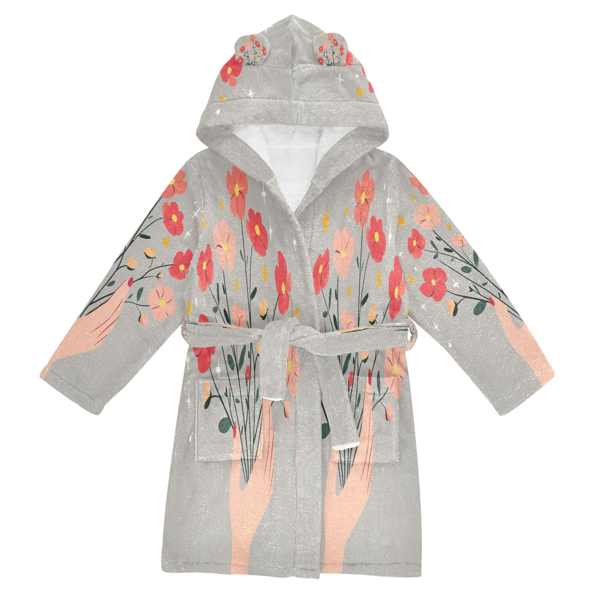 Colathing Robe Kids FORMRS Niños Bathrobe Unisex Hooded Robe Soft Plush Pajamas Sleepwear ...