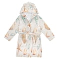 thumbnail image 1 of FORMRS Niños Bathrobe Unisex Hooded Robe Soft Plush Pajamas Sleepwear, Size 2-3T, Gray Seashell, 1 of 7