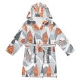 thumbnail image 1 of FORMRS Niños Bathrobe Unisex Hooded Robe Soft Plush Pajamas Sleepwear, Size 2-3T, Gray Snow Houses, 1 of 7