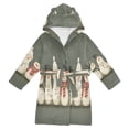 thumbnail image 1 of FORMRS Niños Bathrobe Unisex Hooded Robe Soft Plush Pajamas Sleepwear, Size 2-3T, Gray Snowmen, 1 of 7