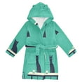 thumbnail image 1 of FORMRS Niños Bathrobe Unisex Hooded Robe Soft Plush Pajamas Sleepwear, Size 2-3T, Green Cat, 1 of 7
