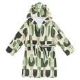 thumbnail image 1 of FORMRS Niños Bathrobe Unisex Hooded Robe Soft Plush Pajamas Sleepwear, Size 2-3T, Green Circle, 1 of 7