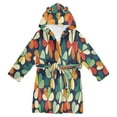 thumbnail image 1 of FORMRS Niños Bathrobe Unisex Hooded Robe Soft Plush Pajamas Sleepwear, Size 2-3T, Green Clover Pattern, 1 of 7