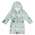 thumbnail image 1 of FORMRS Niños Bathrobe Unisex Hooded Robe Soft Plush Pajamas Sleepwear, Size 2-3T, Green Cute Rabbits, 1 of 7