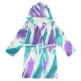 thumbnail image 1 of FORMRS Niños Bathrobe Unisex Hooded Robe Soft Plush Pajamas Sleepwear, Size 2-3T, Green Drawing, 1 of 7