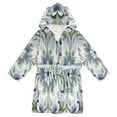 thumbnail image 1 of FORMRS Niños Bathrobe Unisex Hooded Robe Soft Plush Pajamas Sleepwear, Size 2-3T, Green Floral, 1 of 7