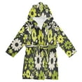 thumbnail image 1 of FORMRS Niños Bathrobe Unisex Hooded Robe Soft Plush Pajamas Sleepwear, Size 2-3T, Green Flower Pattern, 1 of 7