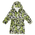 thumbnail image 1 of FORMRS Niños Bathrobe Unisex Hooded Robe Soft Plush Pajamas Sleepwear, Size 2-3T, Green Flower Pattern, 1 of 7