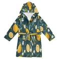 thumbnail image 1 of FORMRS Niños Bathrobe Unisex Hooded Robe Soft Plush Pajamas Sleepwear, Size 2-3T, Green Lemons, 1 of 7