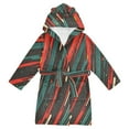 thumbnail image 1 of FORMRS Niños Bathrobe Unisex Hooded Robe Soft Plush Pajamas Sleepwear, Size 2-3T, Green Stars Abstract, 1 of 7