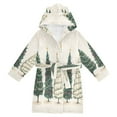 thumbnail image 1 of FORMRS Niños Bathrobe Unisex Hooded Robe Soft Plush Pajamas Sleepwear, Size 2-3T, Hand Drawn Christmas, 1 of 7