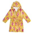 thumbnail image 1 of FORMRS Niños Bathrobe Unisex Hooded Robe Soft Plush Pajamas Sleepwear, Size 2-3T, Large Pink Stars, 1 of 7