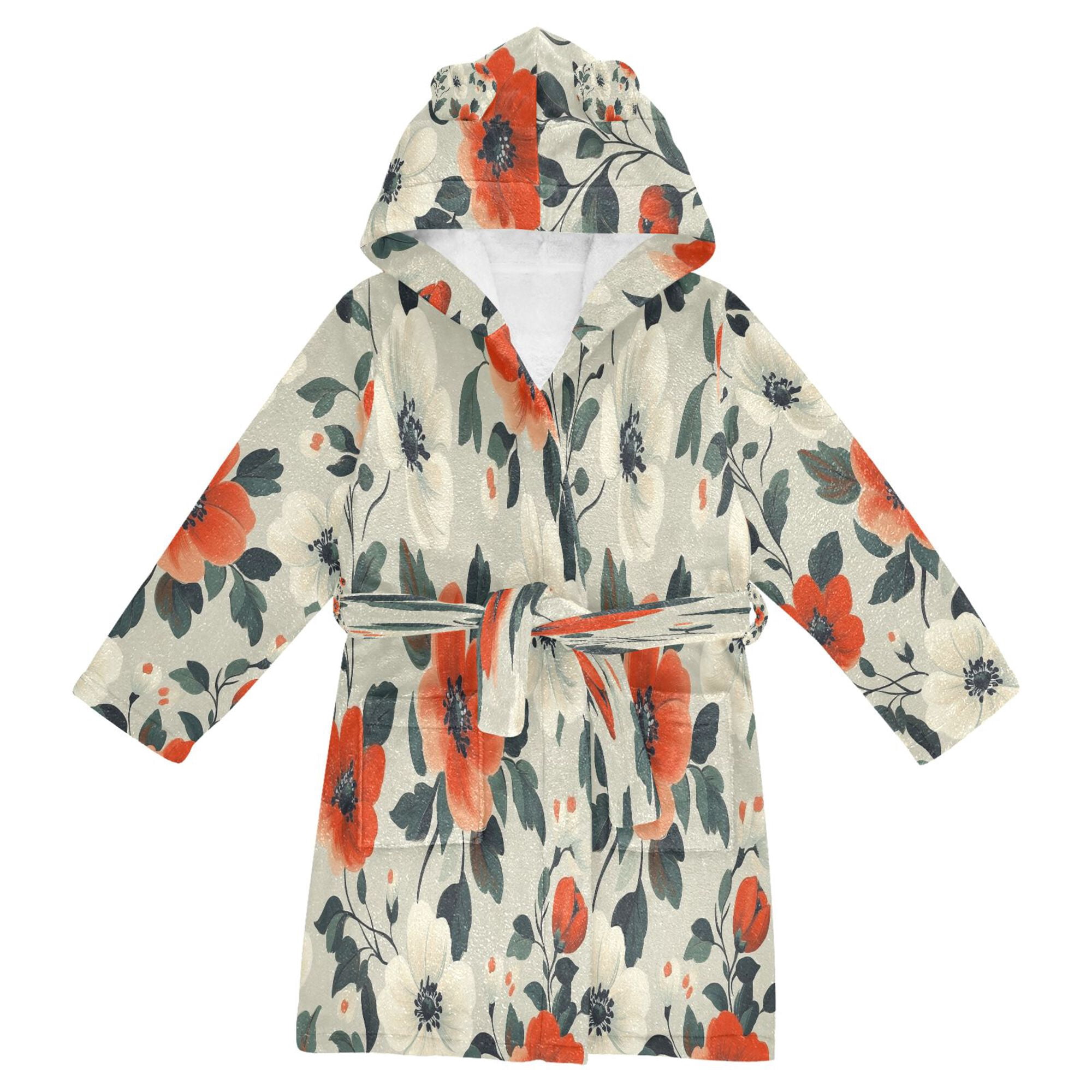 Red Robe For Baby FORMRS Kids Bathrobe Unisex Hooded Robe Toddler Pajamas Sleepwear, Size ...
