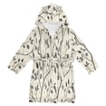 thumbnail image 1 of FORMRS Niños Bathrobe Unisex Hooded Robe Soft Plush Pajamas Sleepwear, Size 2-3T, Leaves Pattern, 1 of 7